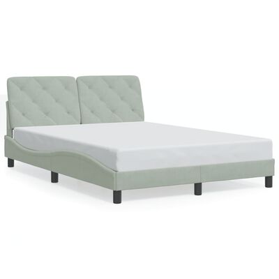 vidaXL Cadre de lit sans matelas gris clair 140x190 cm velours