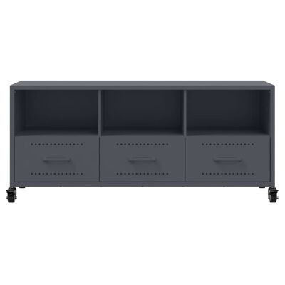 vidaXL Meuble TV anthracite 100,5x39x43,5 cm acier