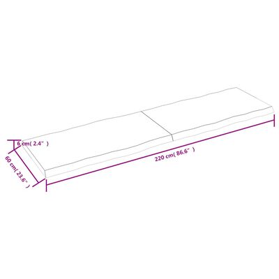 vidaXL Dessus de table bois massif traité bordure assortie