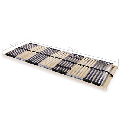 vidaXL Sommier à lattes sans matelas avec 42 lattes 7 zones 80x200 cm