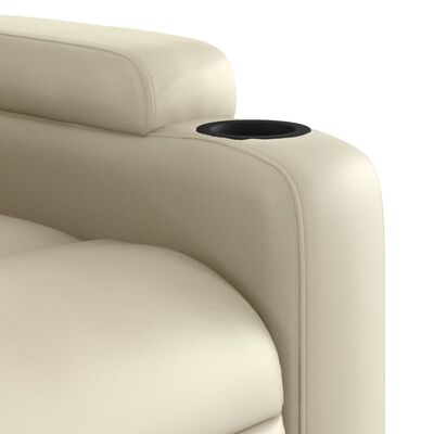 vidaXL Fauteuil inclinable de massage Crème Similicuir