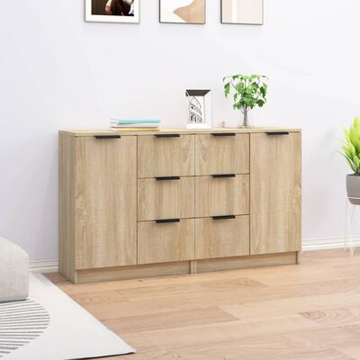 vidaXL Buffets 2 pcs Chêne sonoma 60x30x70 cm Bois d'ingénierie