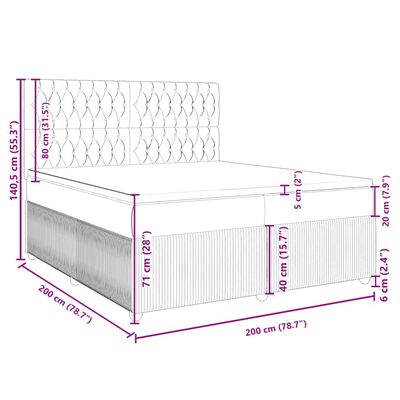 vidaXL Sommier à lattes de lit avec matelas Marron foncé 200x200 cm