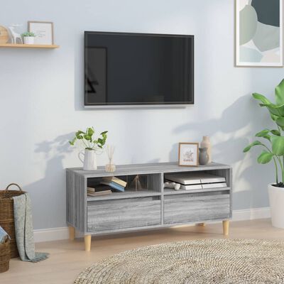 vidaXL Meuble TV sonoma gris 100x34,5x44,5 cm bois d'ingénierie