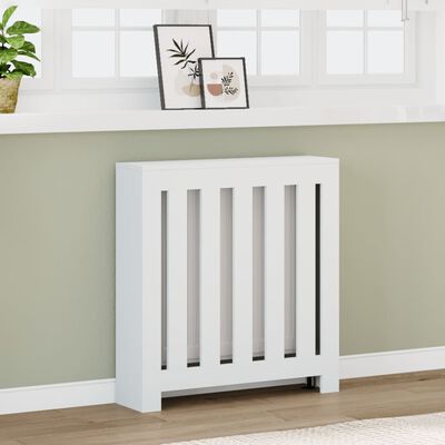 vidaXL Cache-radiateur blanc 78x20x82 cm bois d'ingénierie