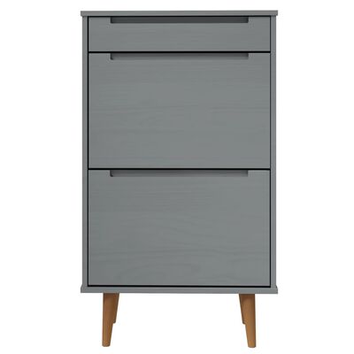 vidaXL Armoire à chaussures MOLDE Gris 59,5x35x103 cm Bois de pin