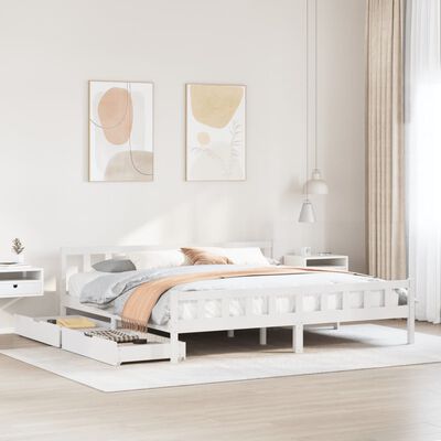 vidaXL Cadre de lit sans matelas blanc 180x200 cm bois massif de pin