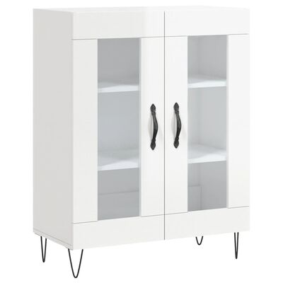 vidaXL Buffet Blanc brillant 69,5x34x90 cm Bois d'ingénierie