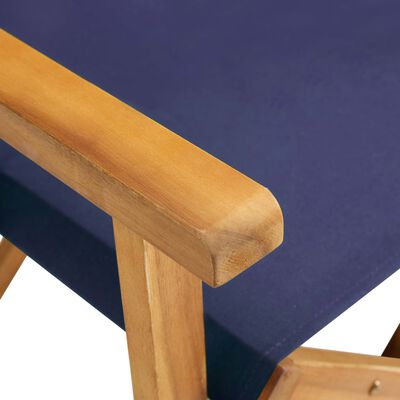 vidaXL Chaises de metteur en scène lot de 2 Bois massif d'acacia bleu