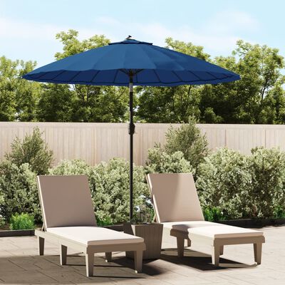 vidaXL Parasol d'extérieur avec mât en aluminium 500 cm bleu azuré