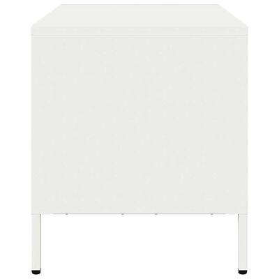 vidaXL Meuble TV blanc 68x39x43,5 cm acier laminé à froid