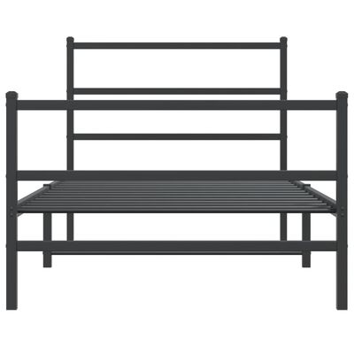 vidaXL Cadre de lit métal sans matelas avec pied de lit noir 100x190cm