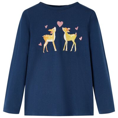 T-shirt enfants à manches longues bleu marine 116