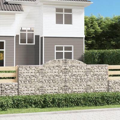 vidaXL Paniers à gabions arqués 6 pcs 300x30x120/140 cm fer galvanisé