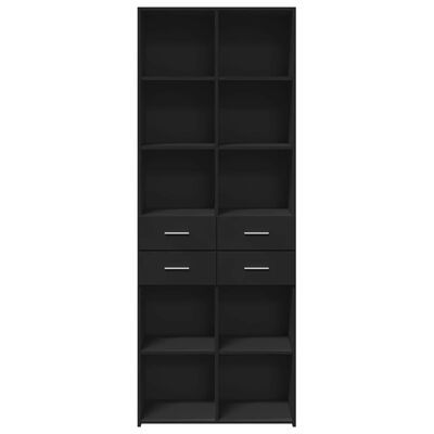 vidaXL Buffet haut noir 70x42,5x185 cm bois d'ingénierie