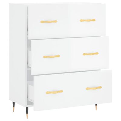 vidaXL Buffet Blanc brillant 69,5x34x90 cm Bois d'ingénierie