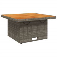 vidaXL Table de jardin gris 80x80x71 cm résine tressée et bois acacia