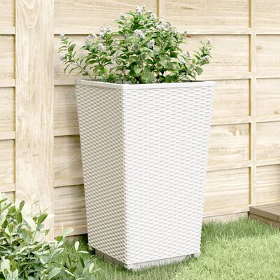 vidaXL Jardinières 4 pcs blanc 32,5x32,5x57 cm polypropylène