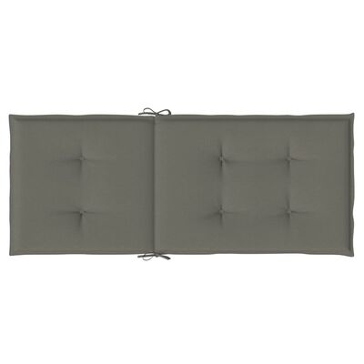 vidaXL Coussins de chaise à dossier haut lot de 2 gris foncé mélangé