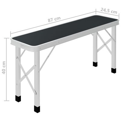 Table camping - Aluminium et Acier et MDf - Gris