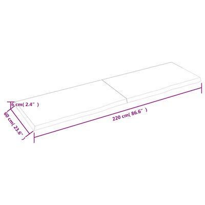 vidaXL Dessus de table marron clair bois chêne massif traité