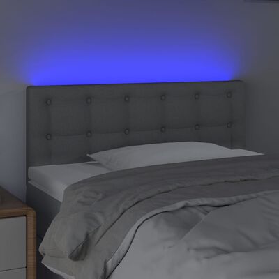 vidaXL Tête de lit à LED Gris clair 90x5x78/88 cm Tissu