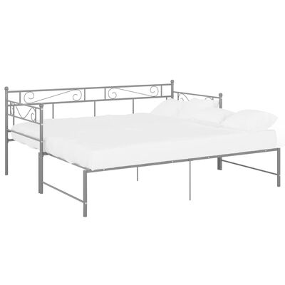 vidaXL Cadre de canapé-lit extensible gris métal 90x200 cm