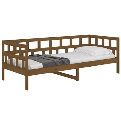 vidaXL Lit de jour Marron miel Bois de pin massif 90x190 cm