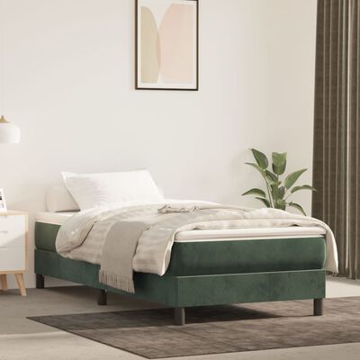 vidaXL Matelas de lit à ressorts ensachés Vert foncé 90x190x20 cm