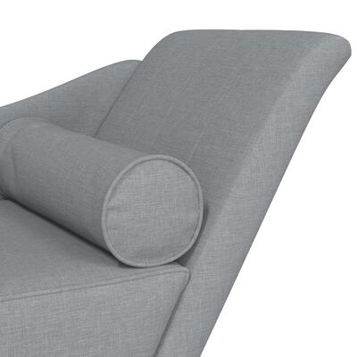 vidaXL Chaise longue avec coussins gris clair tissu