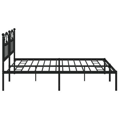 vidaXL Cadre de lit métal sans matelas avec tête de lit noir 200x200cm