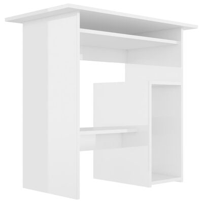 vidaXL Bureau Blanc brillant 80x45x74 cm Bois d’ingénierie