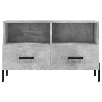 vidaXL Meuble TV Gris béton 80x36x50 cm Bois d'ingénierie