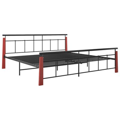 vidaXL Cadre de lit sans matelas métal bois de chêne massif 200x200 cm