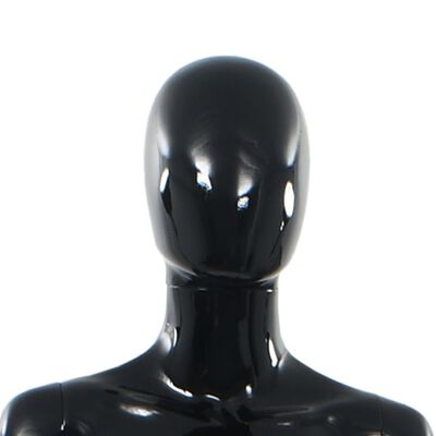 vidaXL Mannequin femme corps complet base verre Noir brillant 175 cm