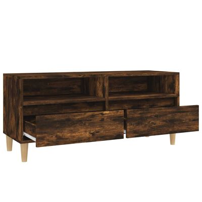 vidaXL Meuble TV chêne fumé 100x34,5x44,5 cm bois d'ingénierie