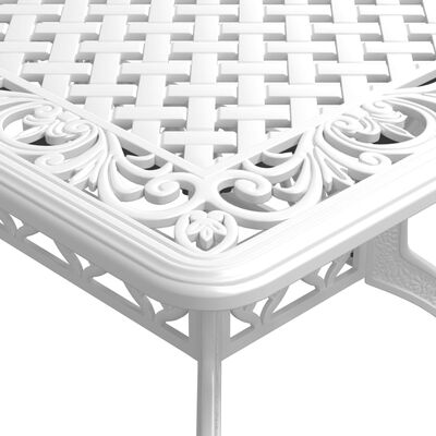 vidaXL Ensemble à manger de jardin 5 pcs blanc aluminium coulé