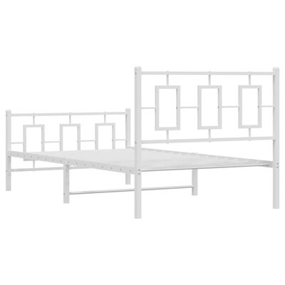 vidaXL Cadre de lit métal sans matelas et pied de lit blanc 100x200 cm