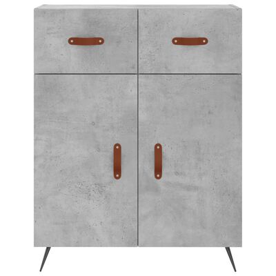 vidaXL Buffet haut Gris béton 69,5x34x180 cm Bois d'ingénierie