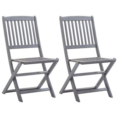 vidaXL Chaises pliables d'extérieur 2 pcs avec coussins Bois d'acacia