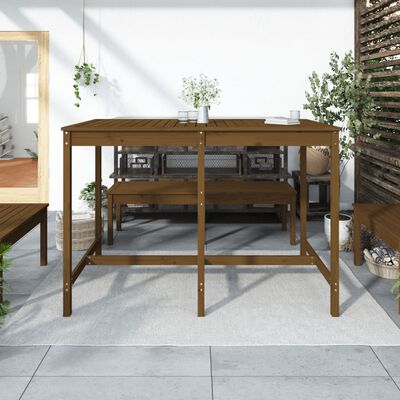 vidaXL Table de jardin marron miel 159,5x82,5x110cm bois massif de pin