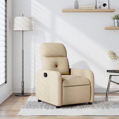 vidaXL Fauteuil inclinable Crème Tissu