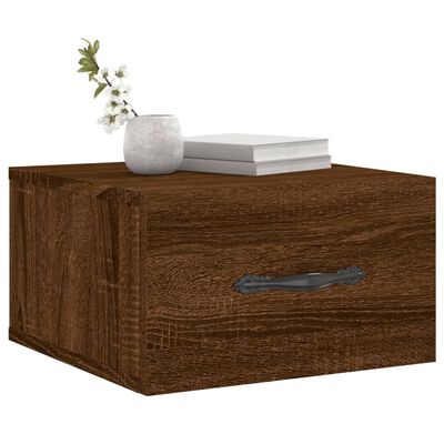 vidaXL Table de chevet murale chêne marron 35x35x20 cm