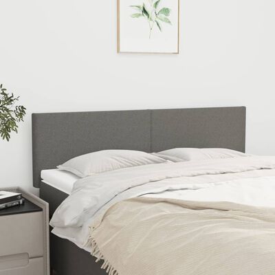 vidaXL Têtes de lit 2 pcs Gris foncé 72x5x78/88 cm Tissu