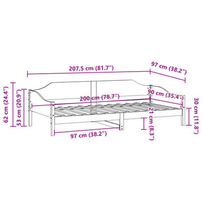 vidaXL Cadre de lit sans matelas blanc 90x200 cm bois de pin massif