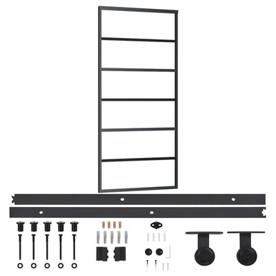 vidaXL Porte coulissante et quincaillerie Verre et Aluminium 90x205 cm