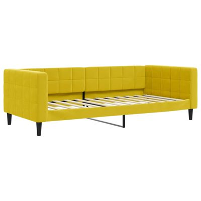 vidaXL Lit de jour avec matelas jaune 90x200 cm velours