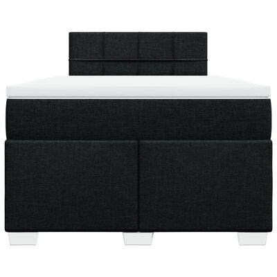 vidaXL Sommier à lattes de lit avec matelas Noir 120x200 cm Tissu