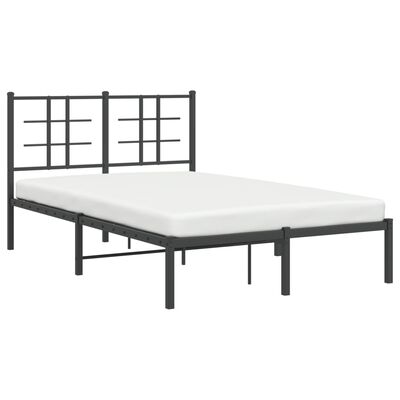 vidaXL Cadre de lit métal sans matelas avec tête de lit noir 120x200cm