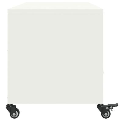 vidaXL Meuble TV blanc 100,5x39x43,5 cm acier